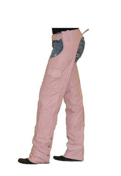Women Hot Pink Motorcycle Leather Chaps