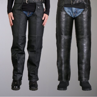 Leather Unisex Motorcycle Chaps 