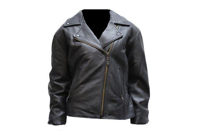 front view. Leather Motorcycle Jacket