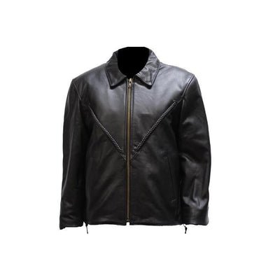 front view. Women's leather jacket